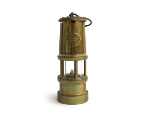 A brass miners lamp by Hockley Lamp &amp; Limelight Co. 