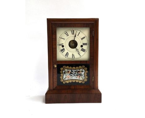 An early 19th century American cottage shelf clock, made by Seth Thomas of Plymouth Hollow (1774-1859), rosewood veneer with 