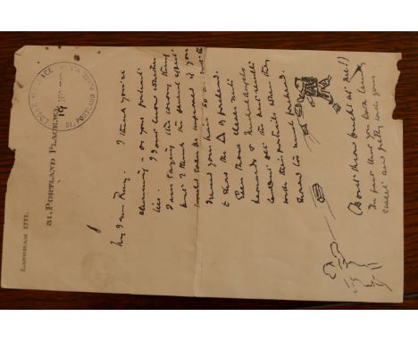 WALLACE Edgar, 40 signed manuscript letters, to Mrs Mabel Wood (31), sister of his first wife, and her twin daughters Ray and