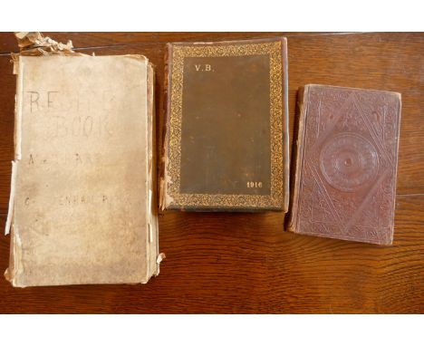 A mid-19th century scrapbook, with manuscript entries in different hands; a country house manuscript recipe book with 19th ce