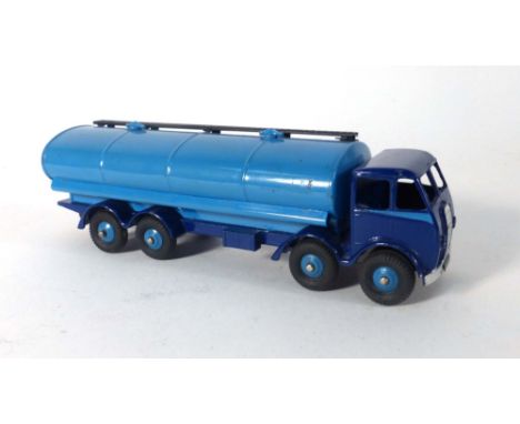 A Dinky Supertoys No. 504 Foden 14 tonne tanker with a dark blue cab and light blue chassis