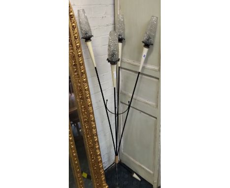 1960'S RETRO 4 LIGHT FLOOR LAMP WITH ORIGINAL SHADES