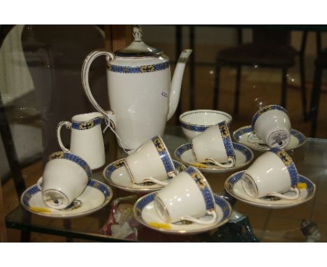 ROYAL WORCESTER 'LICHFIELD' COFFEE SET, RdNo.703134 (some crazing on saucers) (15)