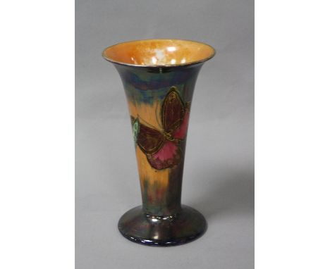 ROYAL STAFFORDSHIRE WILKINSON BUTTERFLY LUSTRE VASE, height approximately 20.5cm