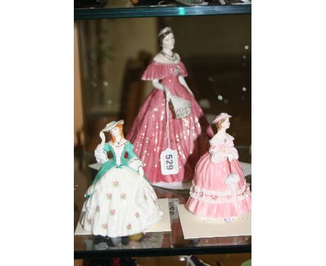 THREE ROYAL WORCESTER LIMITED EDITION FIGURES, 'Queen Elizabeth, The Queen Mother' No.853/7500, to celebrate the year 2000, '