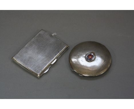 A GEORGE VI RECTANGULAR SILVER CIGARETTE CASE, engine turned decoration, maker Joseph Gloster Ltd, Birmingham, 1937, 2.5oz, 7