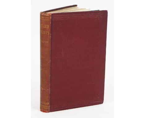 GALTON, Francis (1822-1911).  Finger Prints. London: Macmillan and Co., 1892. 8vo (224 x 145mm). Half title, title with repro