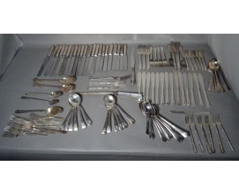 A quantity of silver plated flatware. 