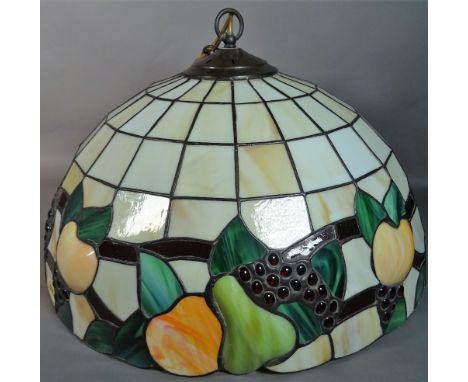 A modern Tiffany style glass ceiling light, 50cm wide x 30cm high. 