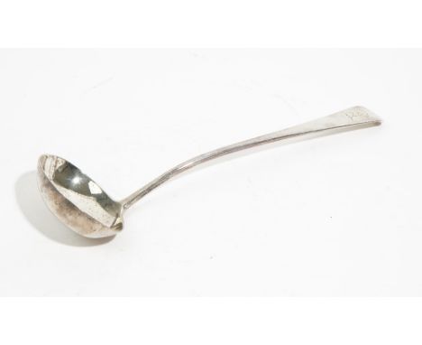 A George III silver Old English pattern soup ladle, London 1806, weight 253 gms.