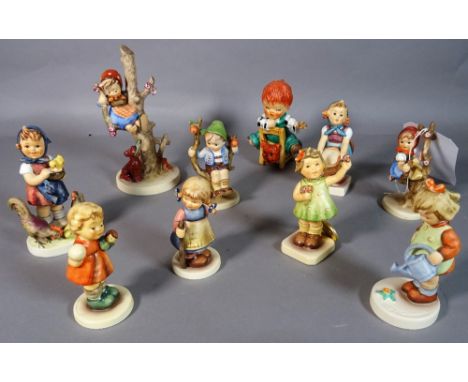 A group of ten Hummel figurines. 