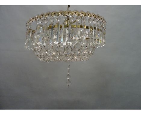 A modern glass bag chandelier and another smaller, 32cm wide, (2). 