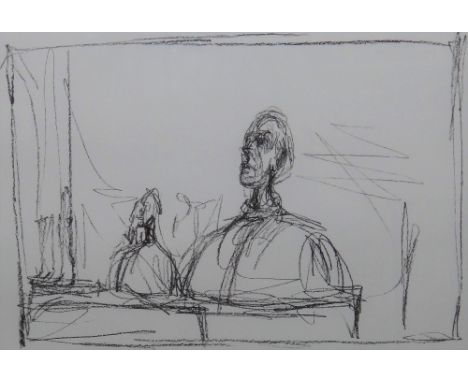 Alberto Giacometti (1901-1966), seated figure, lithograph, signed and numbered 11/30, 61cm x 76cm. ARR