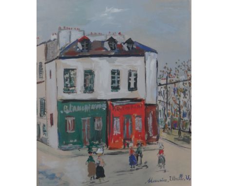 Maurice Utrillo (French, 1883-1955), Street scene, colour lithograph, numbered 10/20, 33cm x 26cm. ARR  