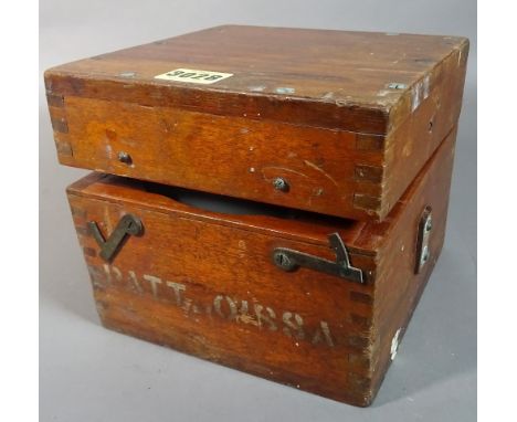 An early 20th century cased naval compass, 18cm wide x 16cm high. 