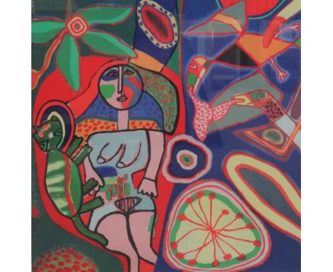 Corneille (Guillaume Cornelius Van Beverloo, Dutch, 1922-2010), Au Coeur de l'ete la femme, 1998, colour lithograph, signed a
