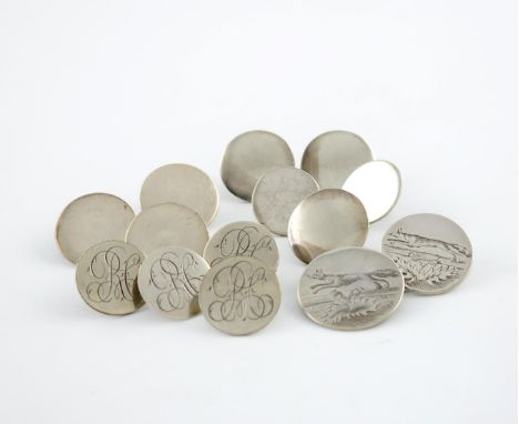 A small collection of early 19th century silver buttons, comprising a George III Scottish one, possibly by William Peat, Edin