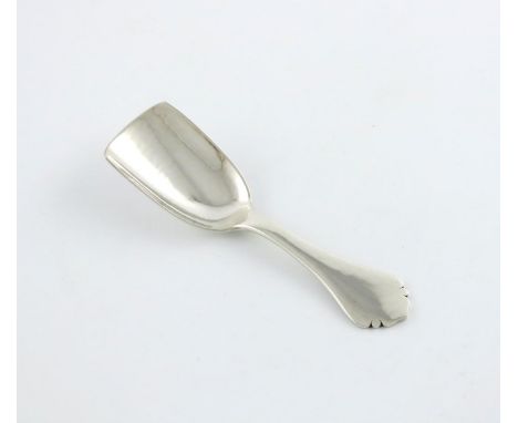 By Georg Jensen, a silver caddy spoon, design number 31, shovel shaped bowl, spot-hammered decoration, length 11cm, approx. w