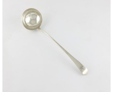 A George III silver Old English pattern soup ladle, by Peter and Ann Bateman, London 1797, circular bowl, the terminal with a