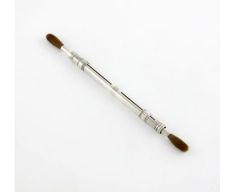 An Edwardian double ended retractable paint brush, by S. Mordan and Co, London date letter worn, retailed by C. Roberson and 