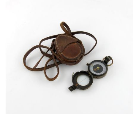 A 1st World War military compass, marked S. Mordan and Co, 63479, 1917, the cover stamped Verner's Pattern, in original leath