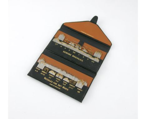 A comprehensive set of needles, retailed by A. Davis, 200 Piccadilly, with various sized sewing needles, and needles for art 