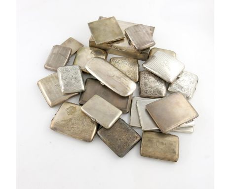 A collection of cigarette boxes and cases, various dates and makers, comprising: a box of rectangular form, engine -turned co