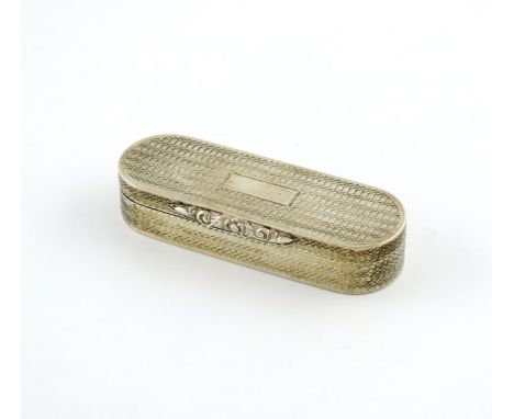 An early Victorian silver snuff box, probably by Gervase Wheeler, Birmingham 1837, rounded rectangular form, engine-turned de