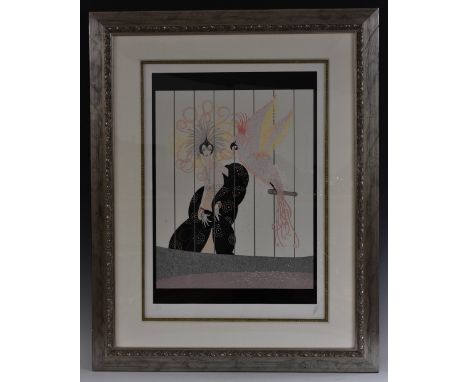 Romain (Erte) De Tirtoff (1892-1990) Russian, by and after, Birdcage, serigraph, limited edition 26/75, certificate, 63cm x 4