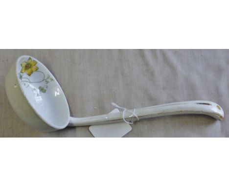 Soup ladle - Beautifully decorated with white flower pattern(worn)