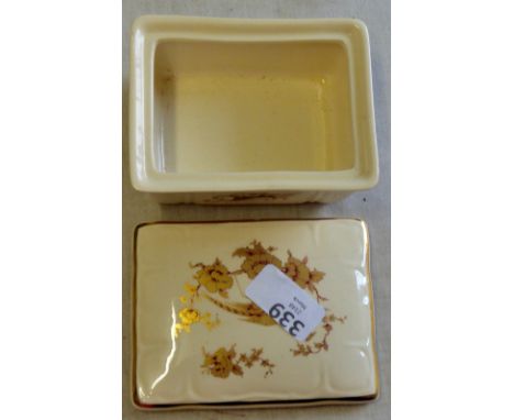 Vintage Royal Worcester - palissy butter dish, with golden pheasant on lid, no chips or cracks