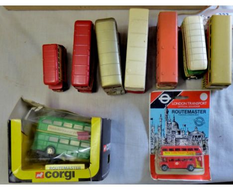 Mixed lot - Buses-(9) One is Corgi boxed - all others unboxed. Diecast.
