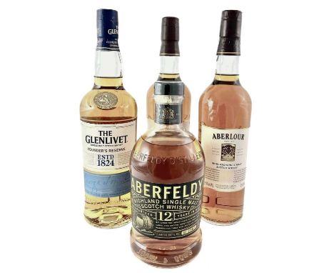 Single malt scotch whisky, to include two bottles of Aberlour, 10 year, 40%, 70cl, with a bottle of Aberfeldy, 12 year, 40%, 