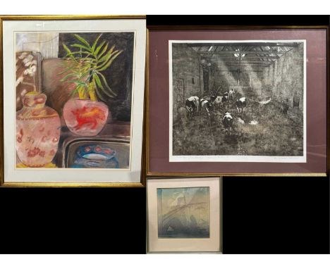 Patrick Cobbing (20th Century), 'Chinese Pots', 1987, mixed media on paper, purchased at 1989 Whitechapel Open, part of East 