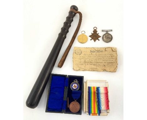 A WWI trio of medals, to 17444 A.Cpl T. Franklin, Bedf.R, 1914-15 Star, War medal and Victory medal, with ribbons and box, tw