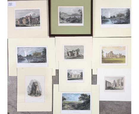 A colour engraving of St. Bees College, drawn by W. H. Bartlett, R. Wallis engraved, c.1842, framed, together with 19th centu