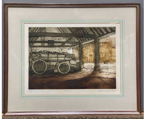 Michael James Chaplin R. E. (British, b.1943), limited edition aquatints, 'Cotswold Barn' No. 42/100, 36.5 by 50cm with Peter