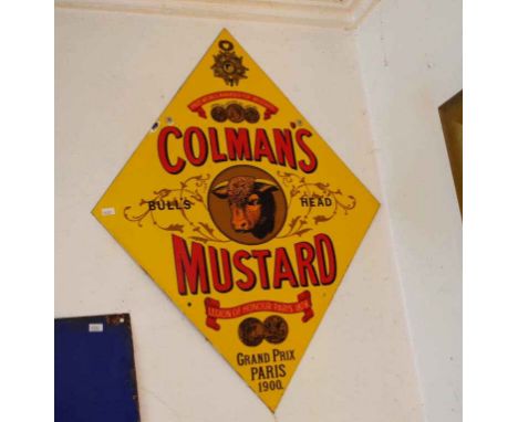 Coleman's mustard enamel sign 69cm high
