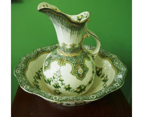 Royal Doulton water jug &amp; basin "Figaro" pattern, C:1920