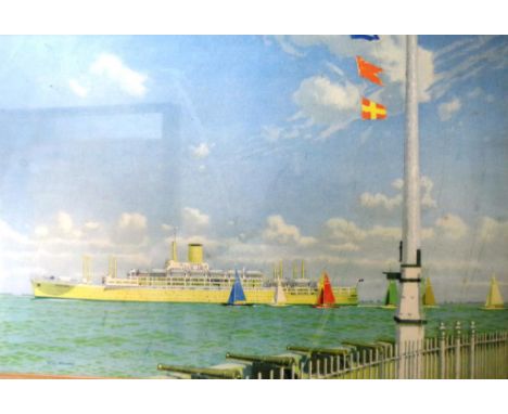 Charles Pears (1873 - 1958), RMS Oronsay print, 38 by 58cm.