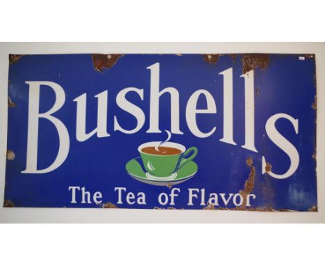 Large Bushell's enamel tin sign 122 by 80cm