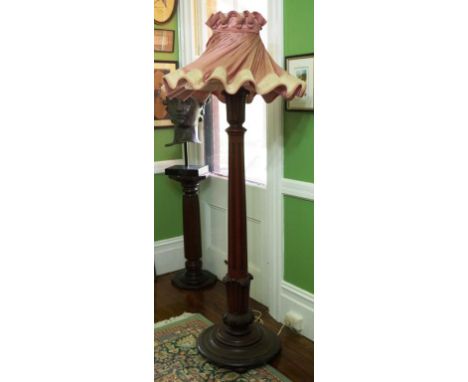 Antique large standard lamp with reeded column.