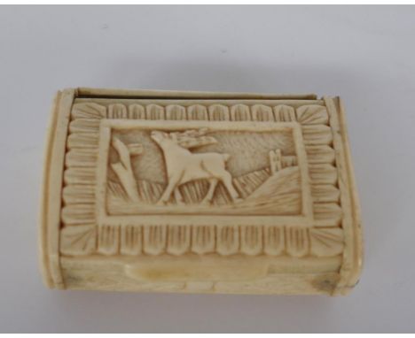 Carved bone snuff box