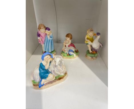 Four Royal Worcester nursery rhythm figures tallest 15.5cm