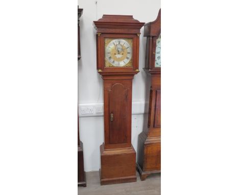 A John Ponel of Margate 8-day long case clock, silvered Roman numerated chapter ring, sweep second subsidiary dial, calendar 
