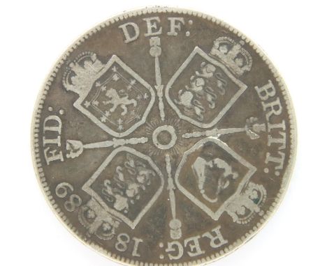 1889 double florin of Queen Victoria. P&amp;P Group 1 (£14+VAT for the first lot and £1+VAT for subsequent lots) 