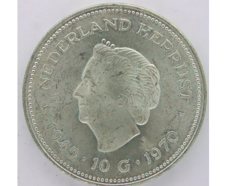 1970 Netherlands silver ten gulden. P&amp;P Group 1 (£14+VAT for the first lot and £1+VAT for subsequent lots) 
