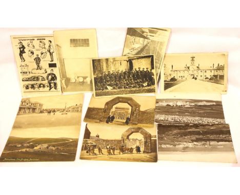 Collection of photographic WWI period postcards, some annotated verso, all depicting views of interior and exterior of Prince
