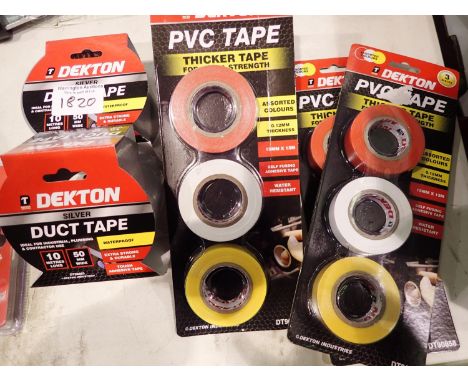 Three packs of Dekton new old stock PVC tape and three packs of duct tape. P&amp;P Group 1 (£14+VAT for the first lot and £1+