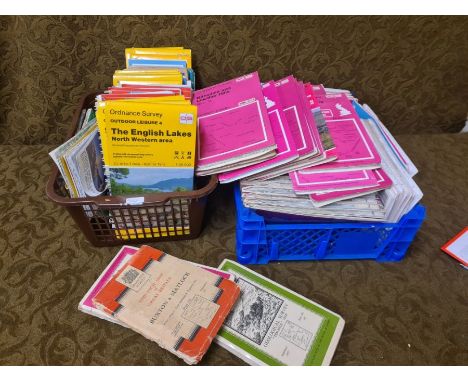 A quantity of Ordnance Survey maps.